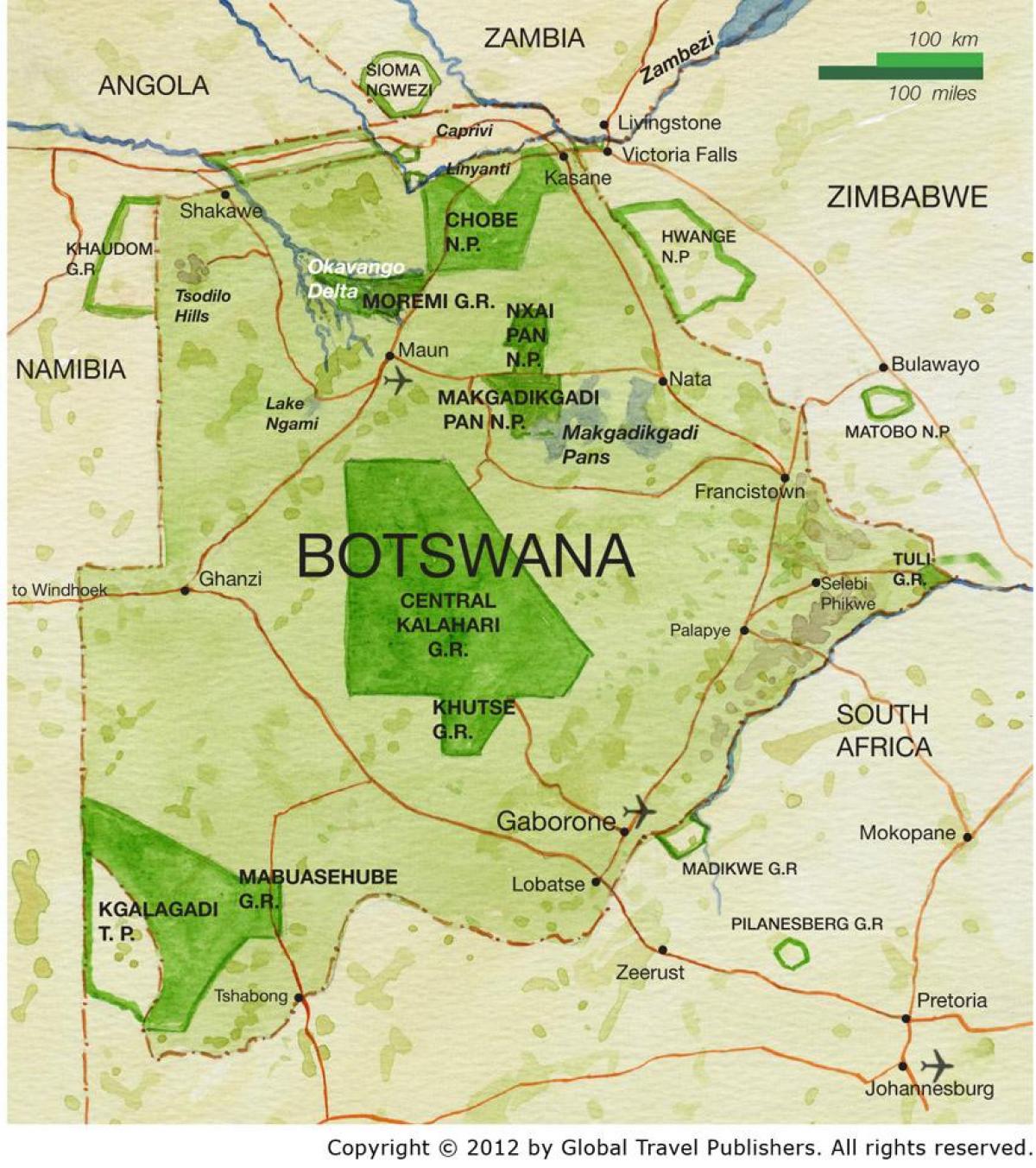 térkép Botswana játék fenntartja