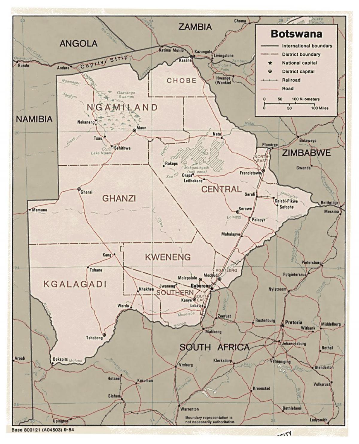 részletes térkép Botswana