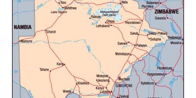 Térkép Botswana politikai