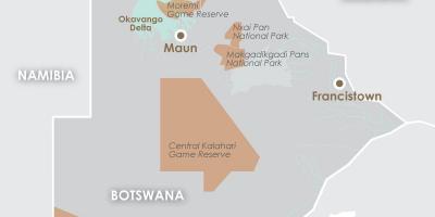 Térkép maun Botswana
